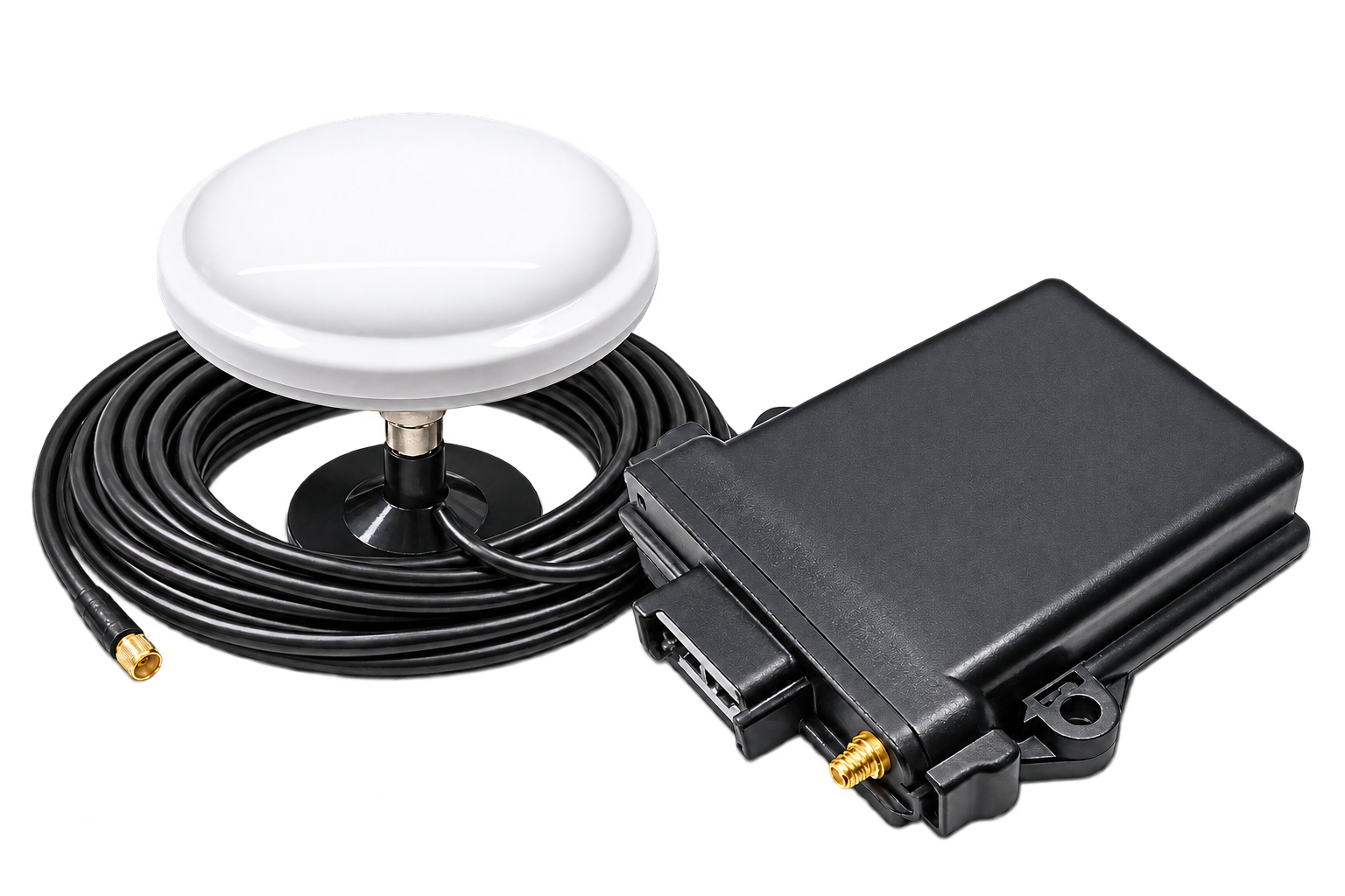 VKLink Bluetooth GPS receiver with multi-frequency GNSS antenna and cable